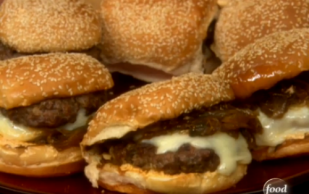 Latin Burgers with Caramelized Onion and Jalapeno Relish and Red Pepper Mayonnaise  Read more at: http://www.foodnetwork.com/recipes/ingrid-hoffmann/latin-burgers-with-caramelized-onion-and-jalapeno-relish-and-red-pepper-mayonnaise-recipe.html