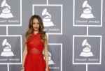 Rihanna arrives at the 55th annual Grammy Awards
