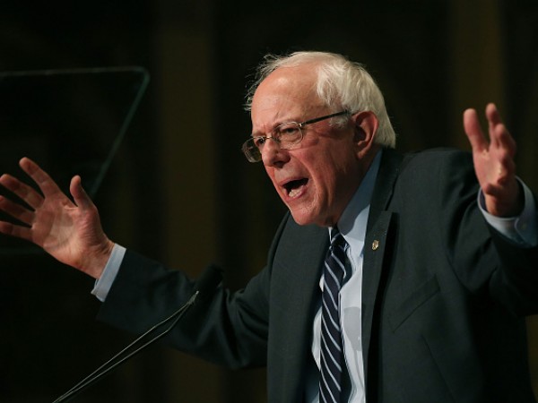 Bernie Sanders Gives Campaign Speech At Georgetown University