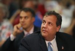 New Jersey Governor Chris Christie listens to speakers at 'An Evening at the Fair' event with Scott County Republicans in the Starlight Ballroom at The Mississippi Valley Fairgrounds on July 17, 2014 in Davenport, Iowa. In addition to the event at the fai
