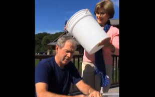 George W. Bush accepts the ice bucket challenge